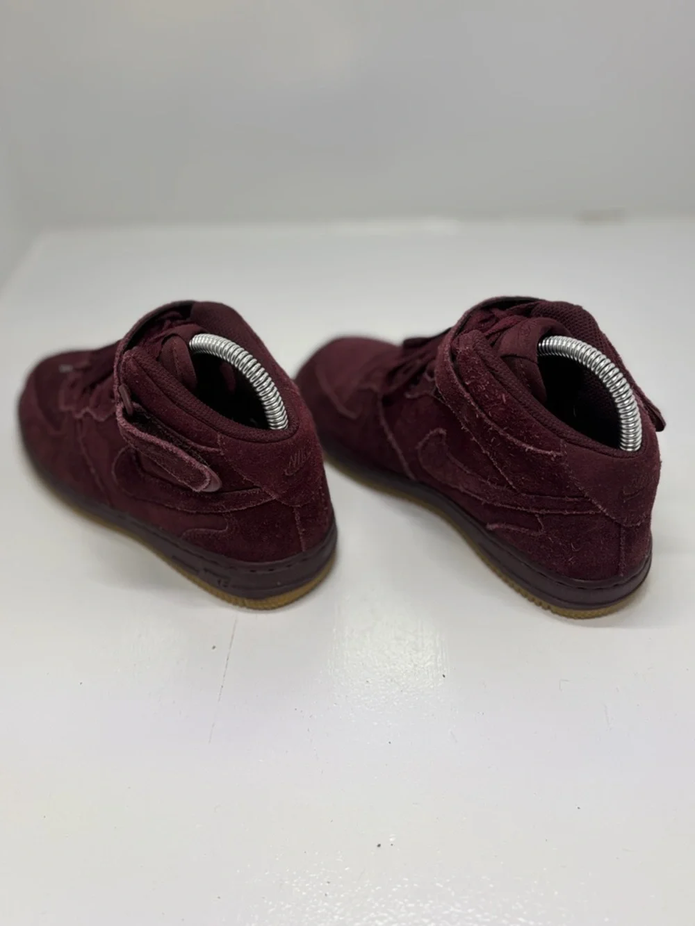 Nike Air Force 1 Mid LV8 Burgundy Suede Gum Sole Kids Size 3Y